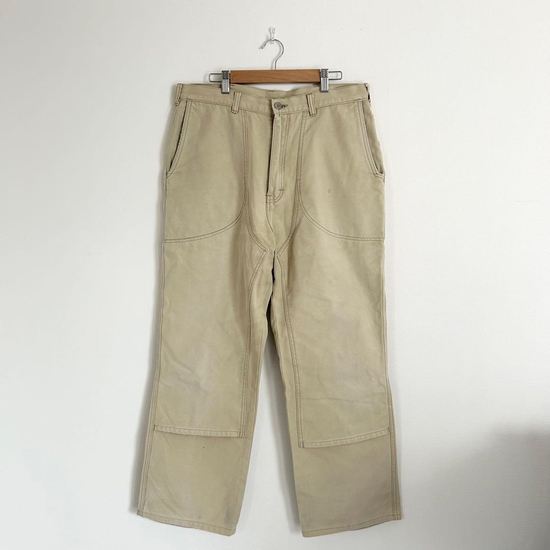 80s Patagonia ダブルニーパンツ スタンドアップ ベージュ 34