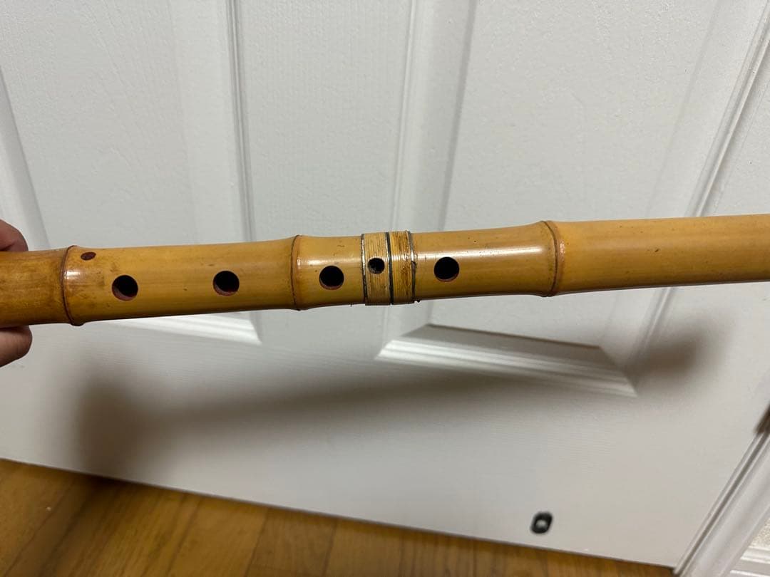 K*♪様 尺八本体 竹製 二本セット ケース付き　(注意)1本ヒビ割れあり※値下