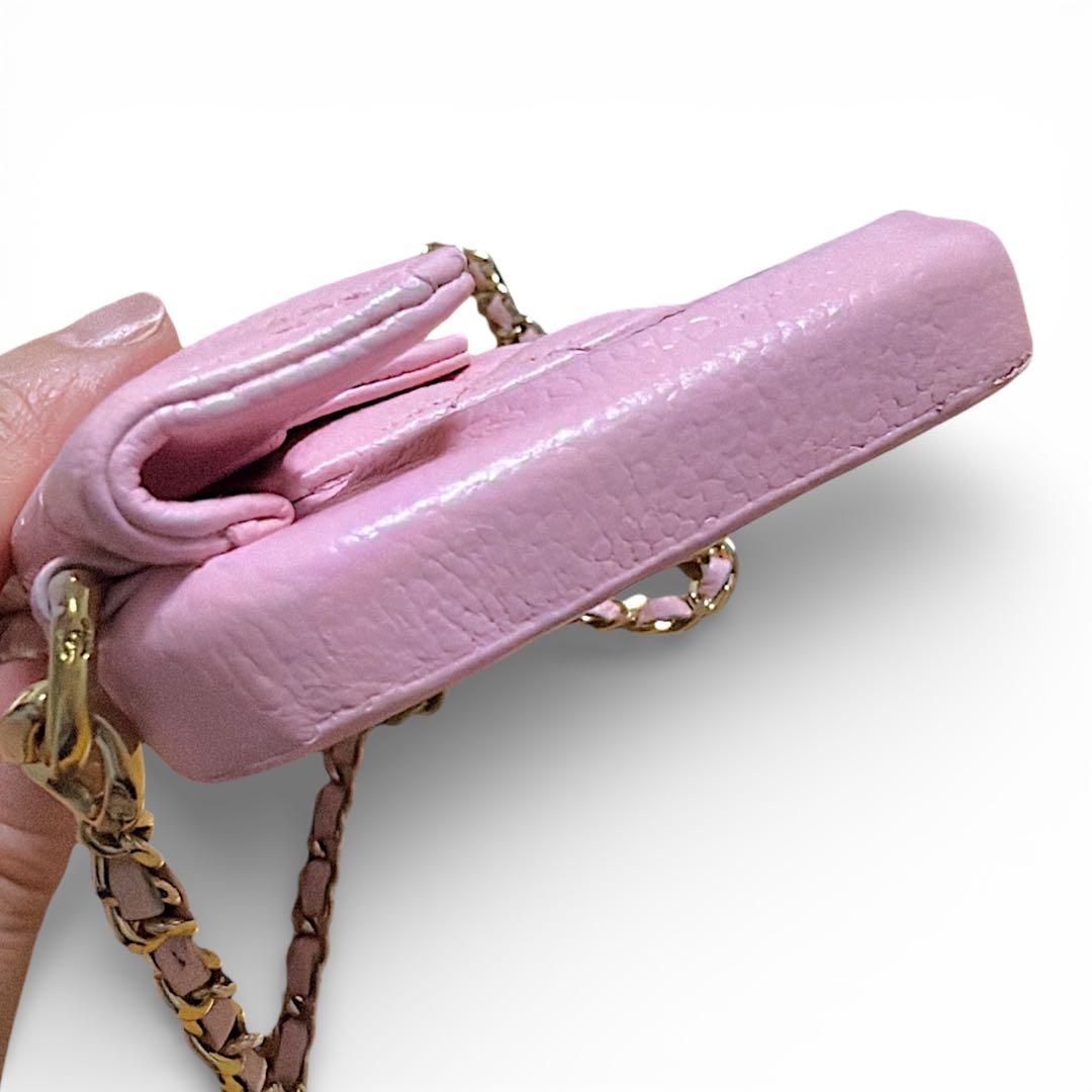 【CHANEL】シャネルiPhone14proケース☆マトラッセ キャビアスキン