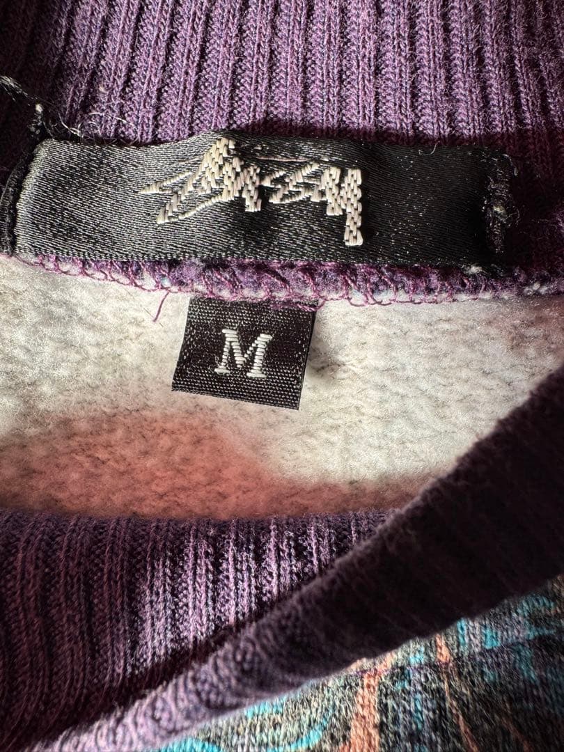 タグ初期　stussy ステューシースウェット総柄old stussy