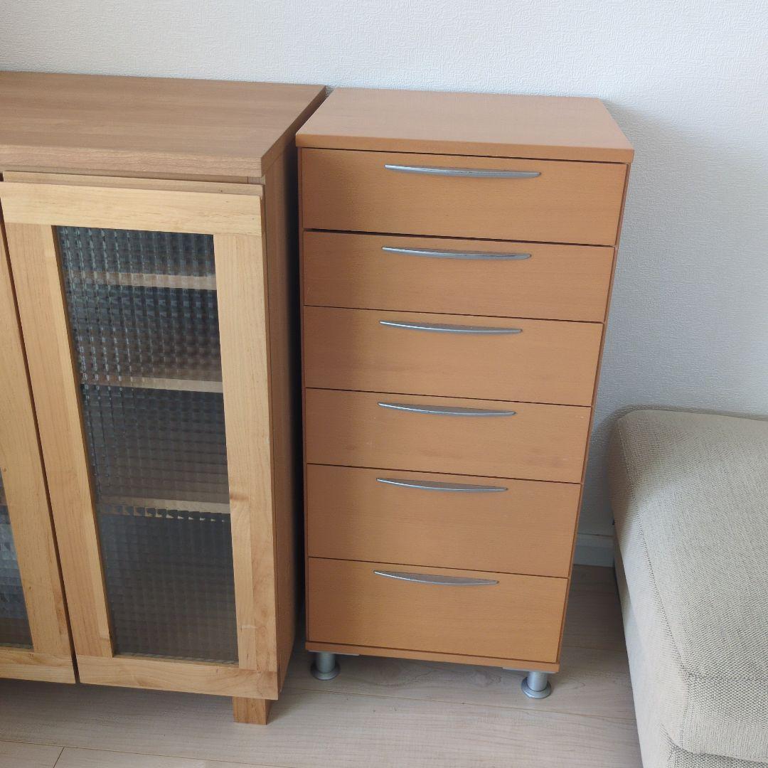 アスティ　木製チェスト 小 6段棚 収納 引き出し 茶色 タンス