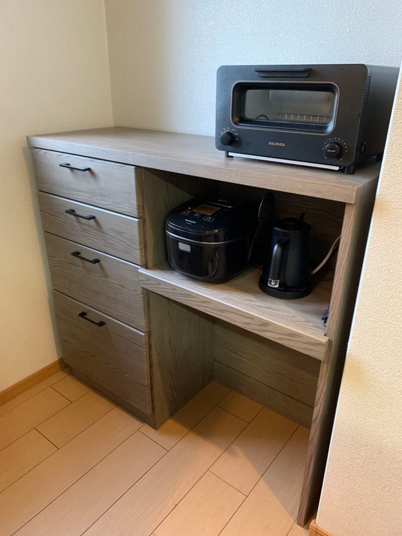 食器棚　キッチンカウンター グレー　110cm