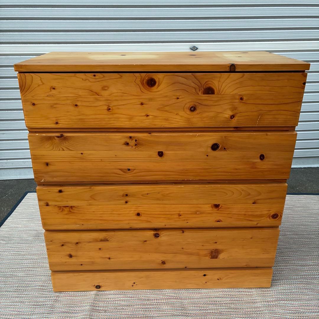 【送料込】無印良品　パイン材　4段チェスト　タンス　チェスト　②