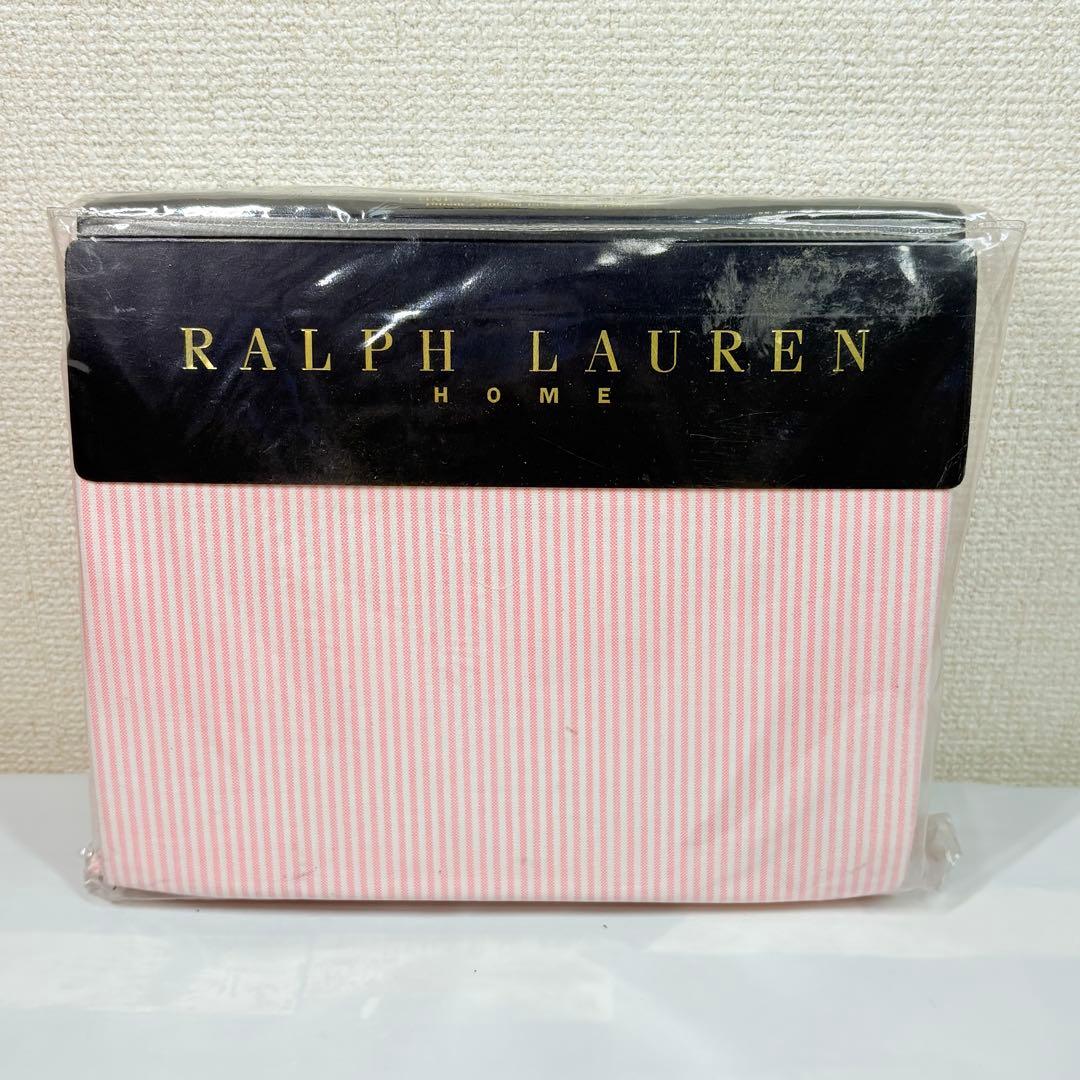 ラルフローレン　クイーンシーツ　ピンクストライプ