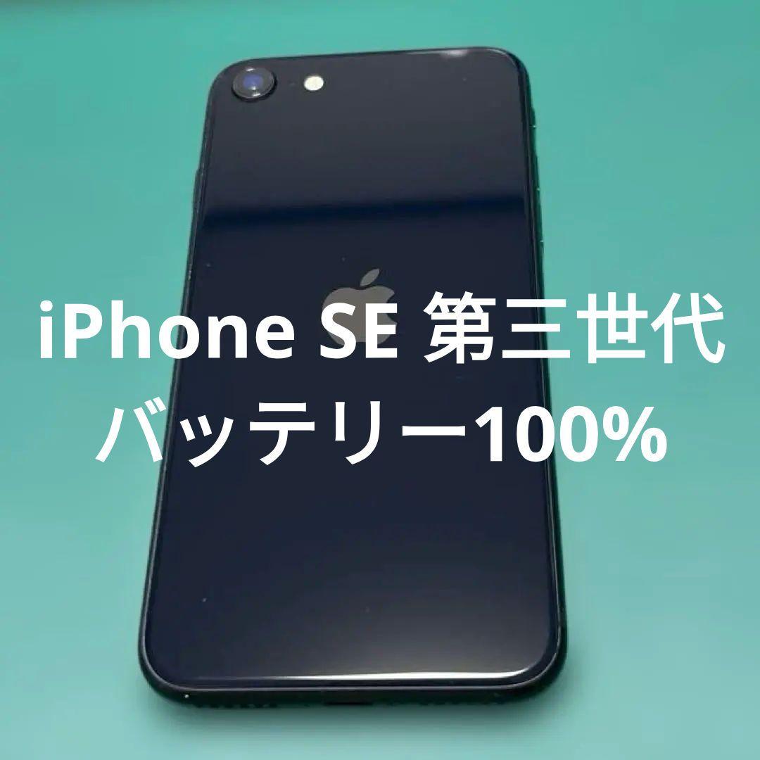 【美品】iPhone SE 第3世代 ブラック 64GB バテリ100% 110