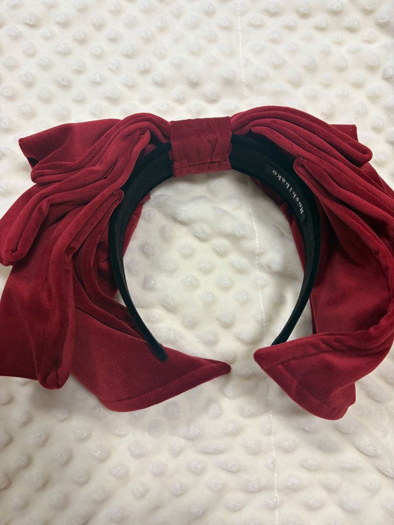 さ*草様 星箱works お人形風ラッピングリボンカチューシャ 赤