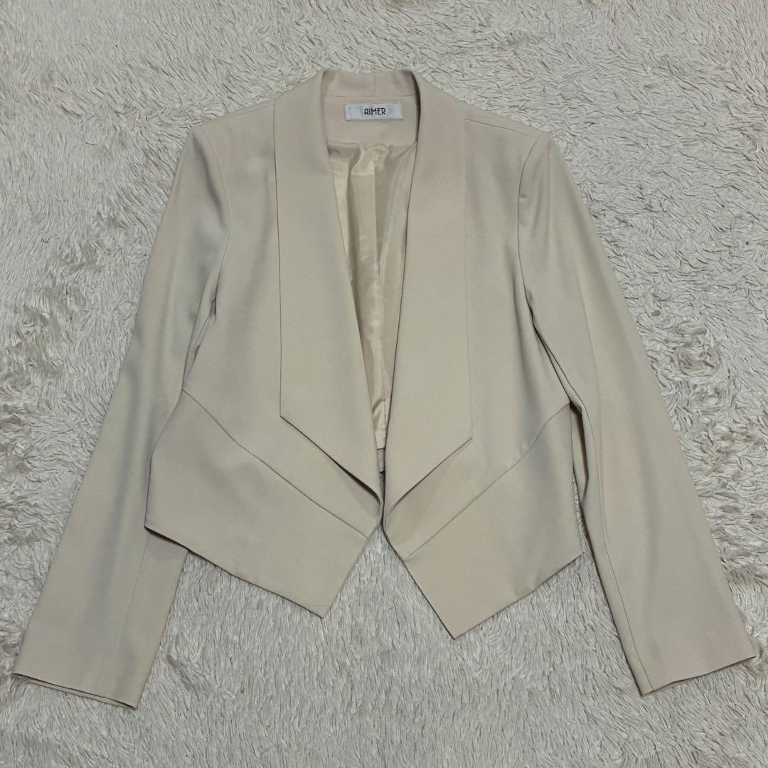 AIMER 現行モデル ショールカラージャケット ベージュ Lサイズ