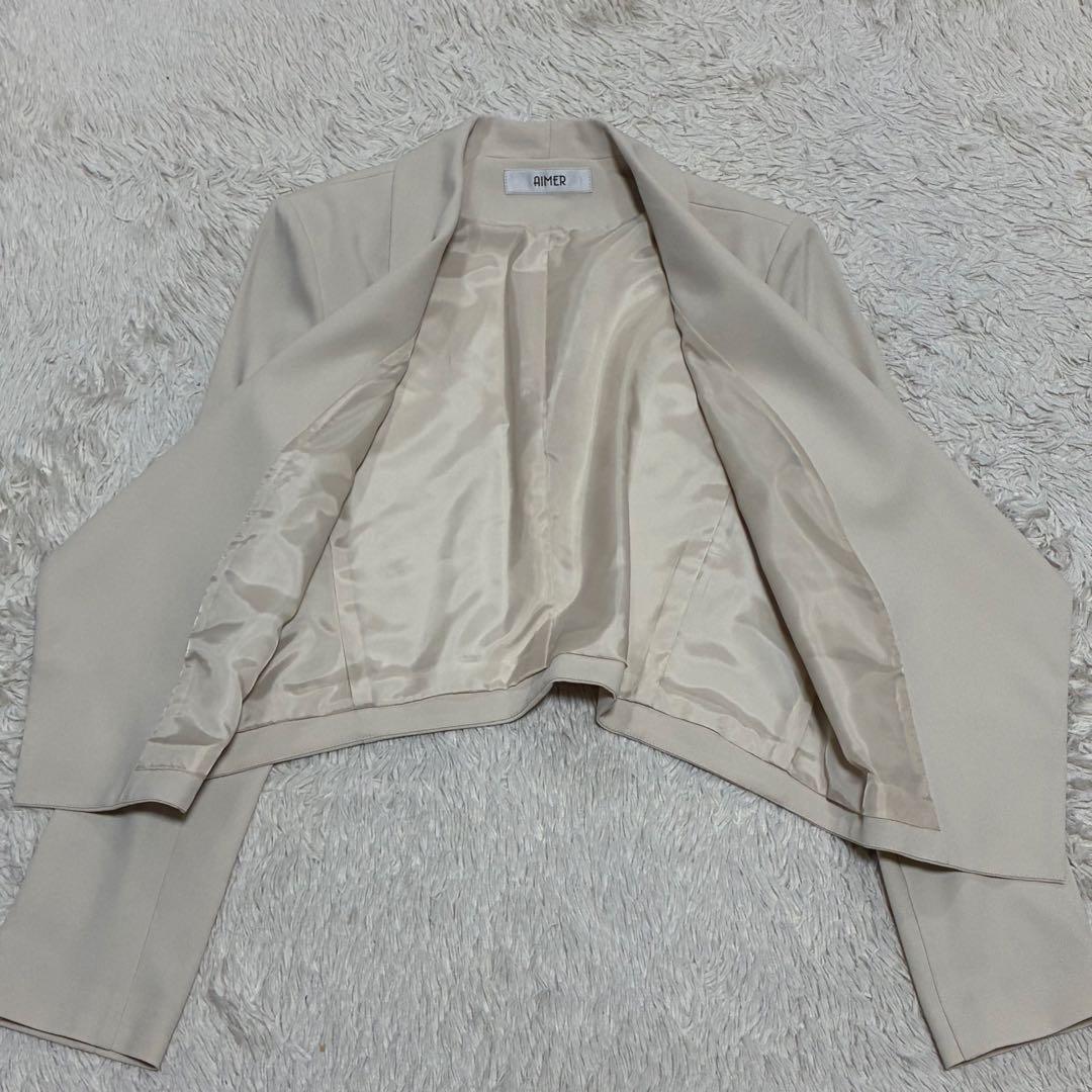 AIMER 現行モデル ショールカラージャケット ベージュ Lサイズ