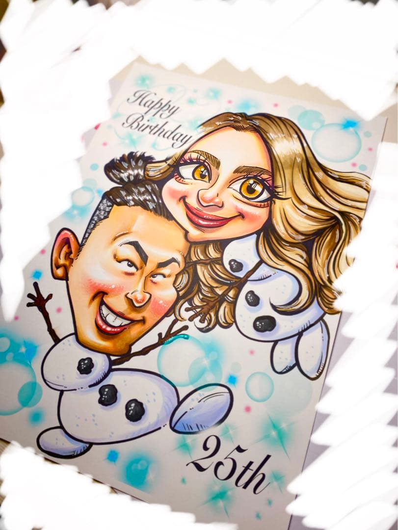 世界で1枚のオーダーメイド似顔絵★★プレミアムver★ウェディングスタイル