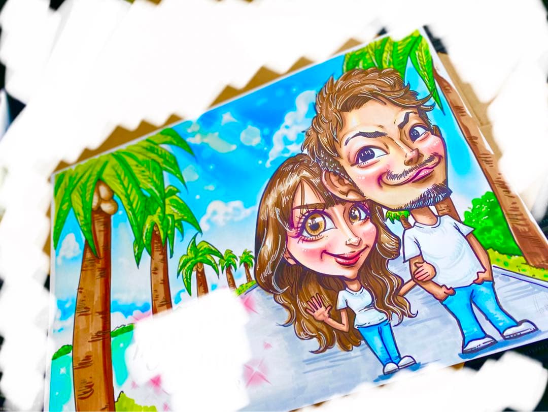 世界で1枚のオーダーメイド似顔絵★★プレミアムver★ウェディングスタイル