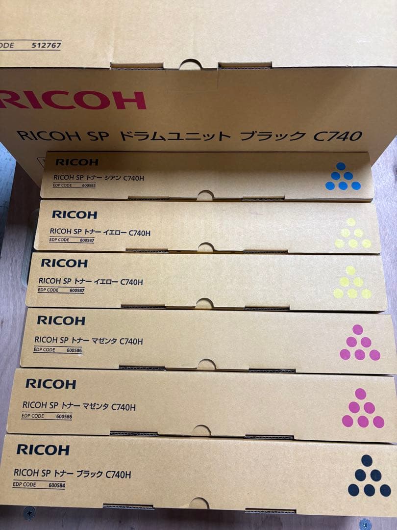RICOH SP ドラムユニット C740H 各色トナー6個セット