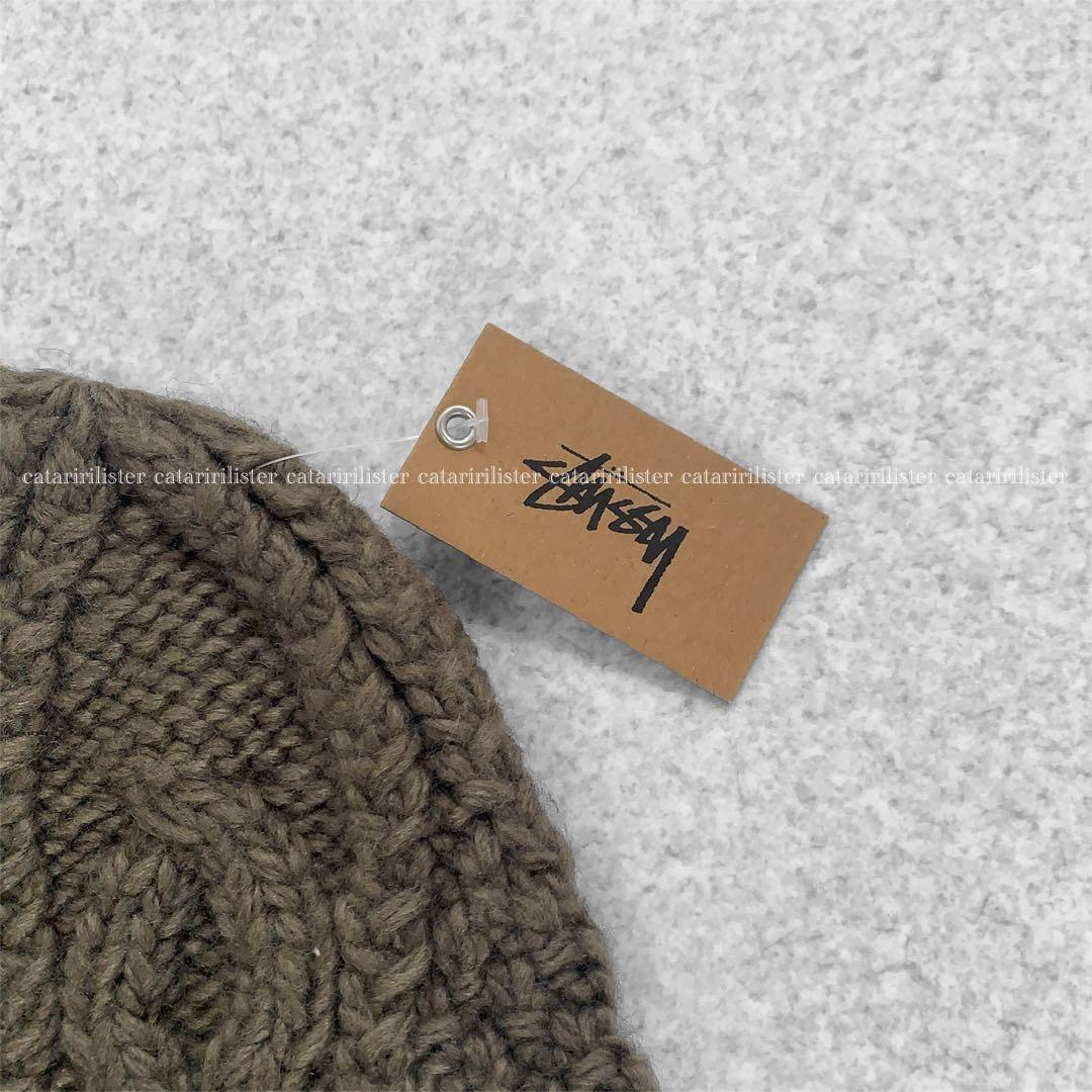 Stussy Skullcap Cable Knit Brown ビーニー 新品