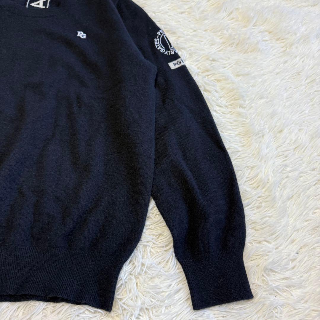 【パーリーゲイツ】美品 カシミヤセーター ネイビー 2サイズ レディース