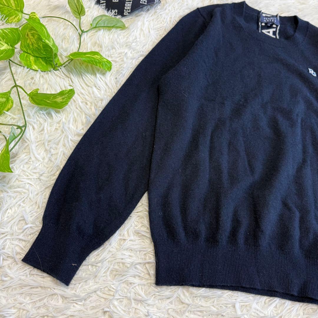 【パーリーゲイツ】美品 カシミヤセーター ネイビー 2サイズ レディース