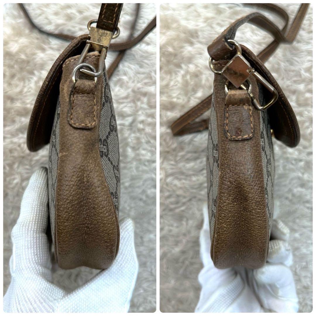 【美品】GUCCI プラス ショルダーバッグ ベージュ ブラウン スプリーム