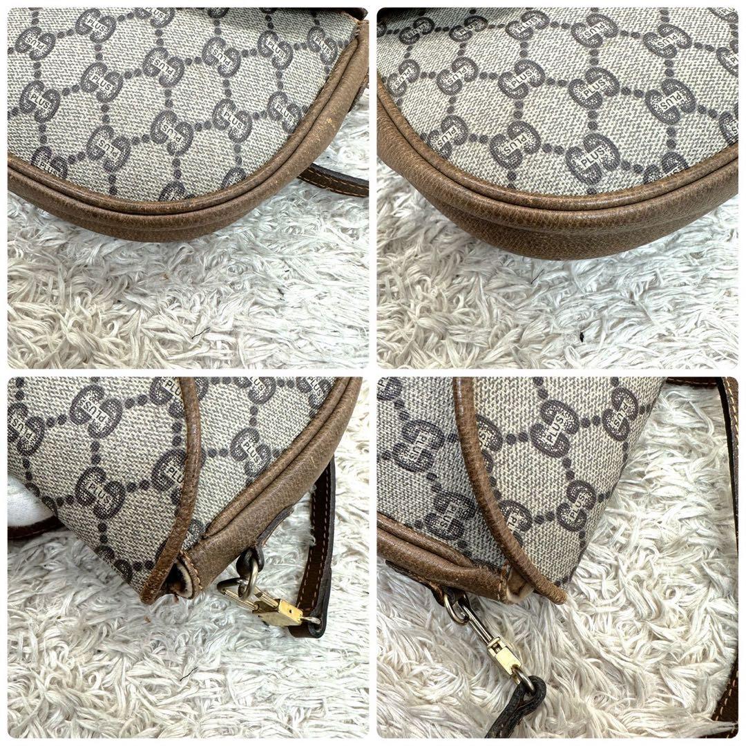 【美品】GUCCI プラス ショルダーバッグ ベージュ ブラウン スプリーム