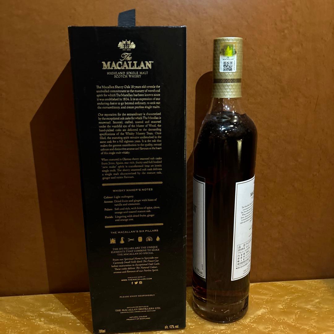 ウイスキー Macallan 18 Year Old Sherry Oak 700ml
