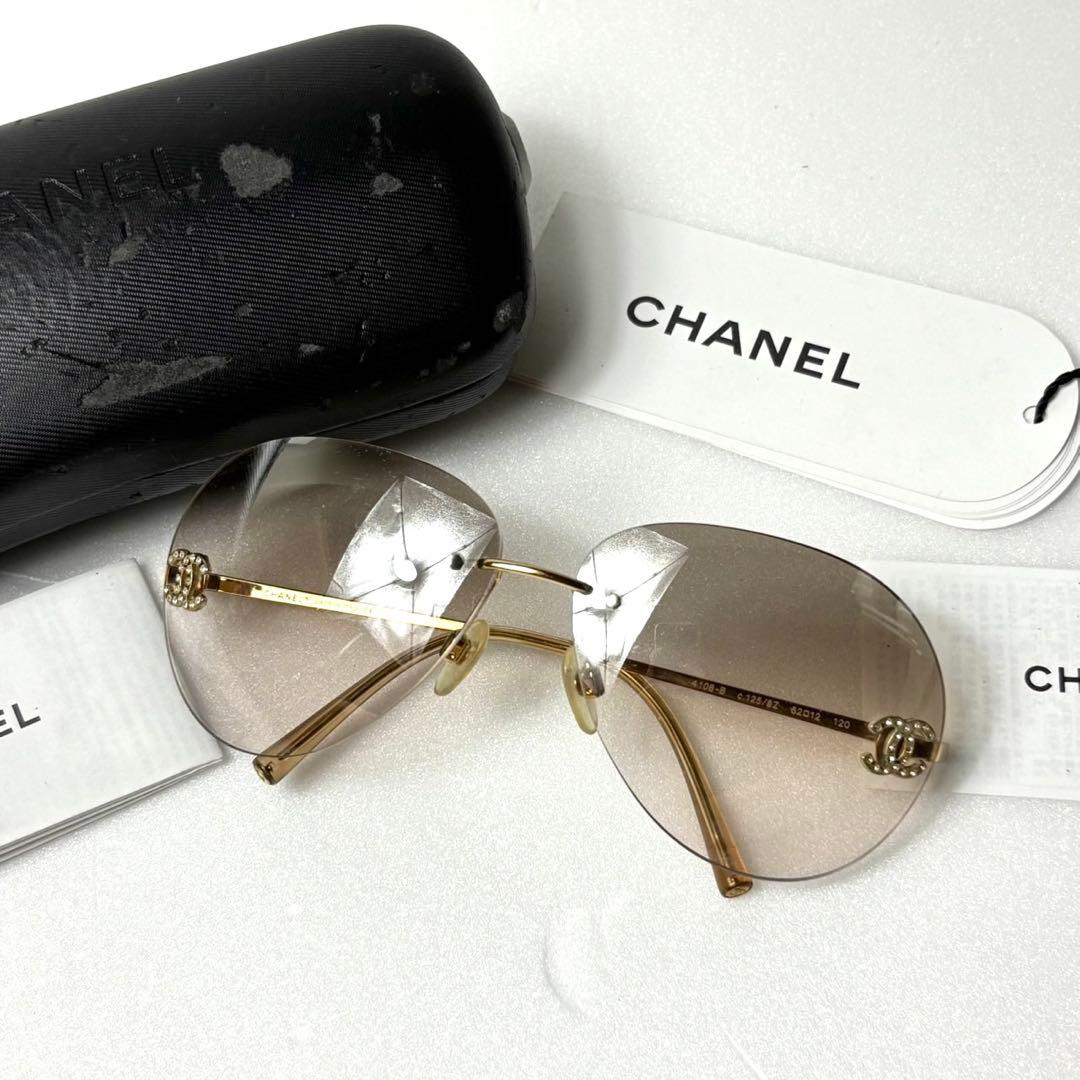 付属品付き✨️CHANEL サングラス リムレス 4108-B