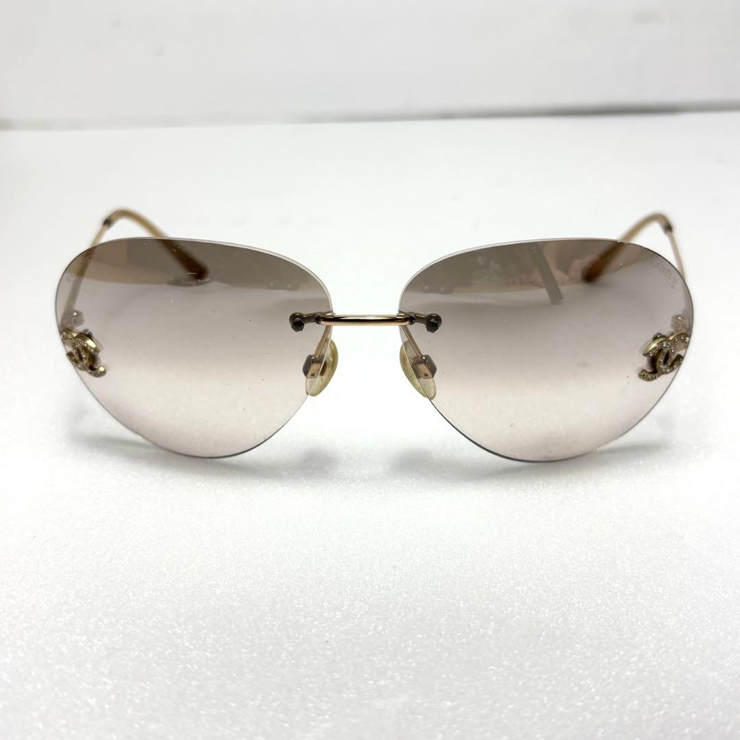 付属品付き✨️CHANEL サングラス リムレス 4108-B