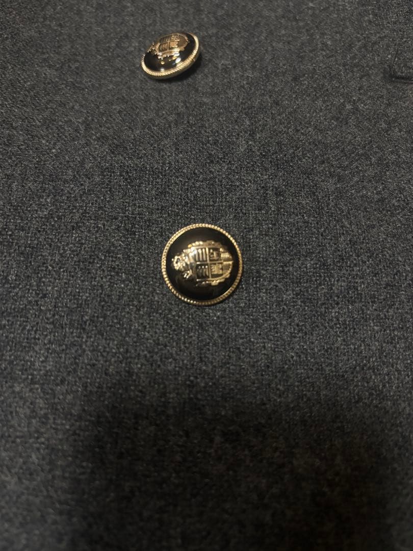 ZARA ザラウールダブルブレストコート Lチャコールグレー