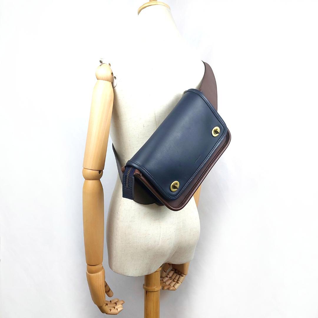 【レア】 COACH コーチ ボディバッグ クロスボディ ウエストバッグ レザー