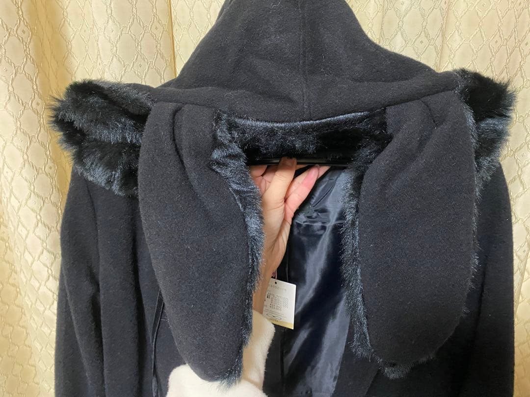 マキシマム　うさ耳フードコート　黒 ロリータ うさぎ