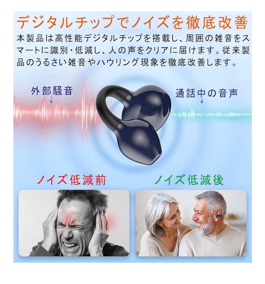 集音器 空気伝導 クリップ 高齢者 5段階音量調節 耳をふさがない ノイズ低減