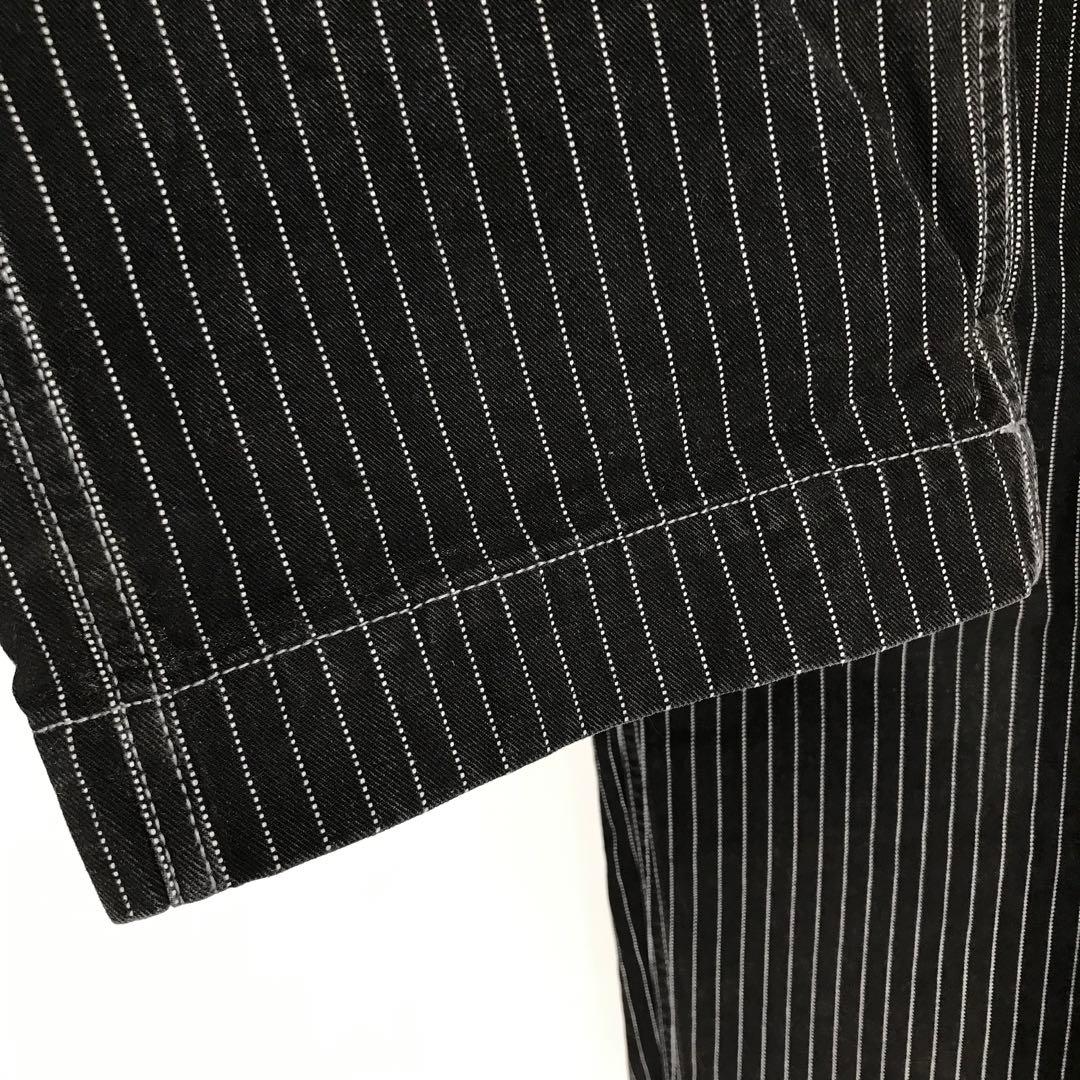 Schott デニムパンツ　34　ブラック　ストライプ