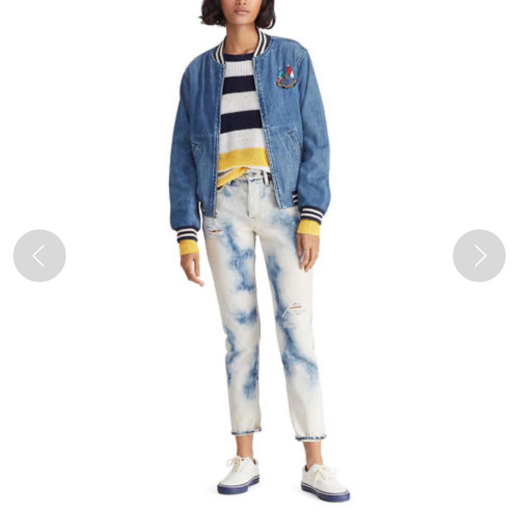 美品 ポロラルフローレン デニム ボンバージャケット POLOロゴ M