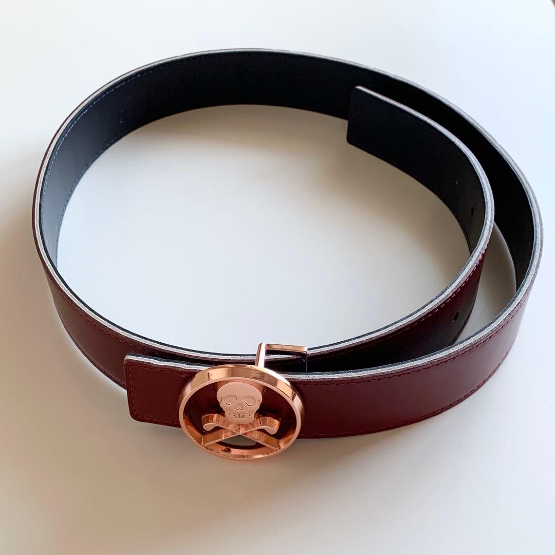 マークアンドロナ MARK＆LONA スカルバックル レザーベルト ゴルフ