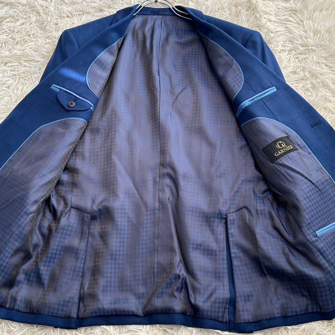 極美品✨ ガルニエ 近年モデル スーツ 大きいサイズ LL 3ピース チェック柄