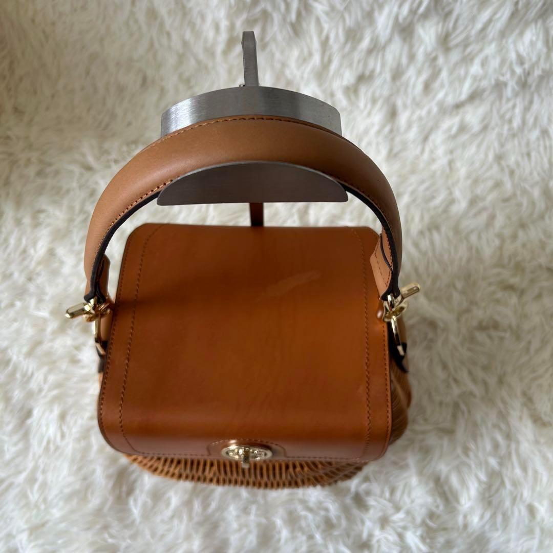 トリーバーチ かごバッグ ハンドバッグ バッグ　ナチュラルラタン