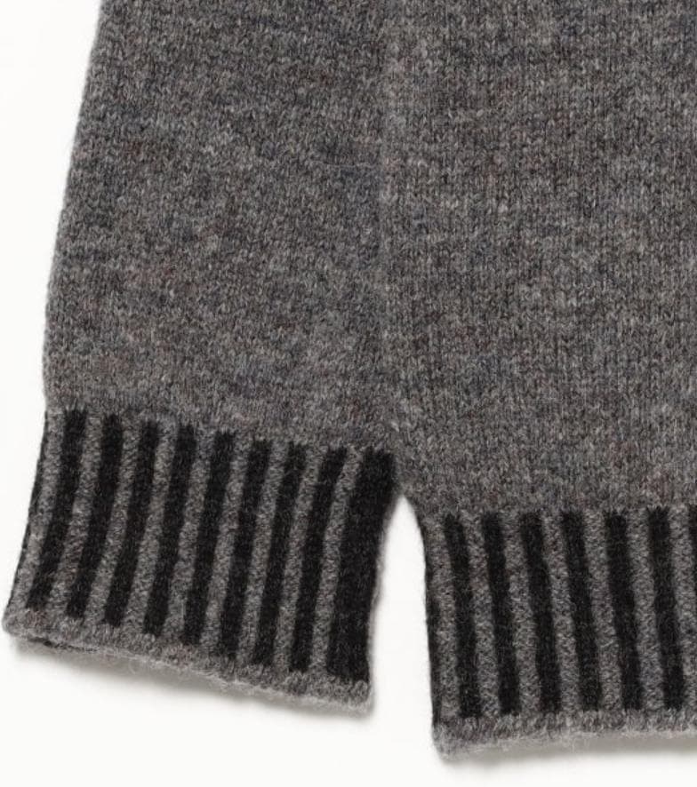 メンズ リブ ストライプ プルオーバーニット