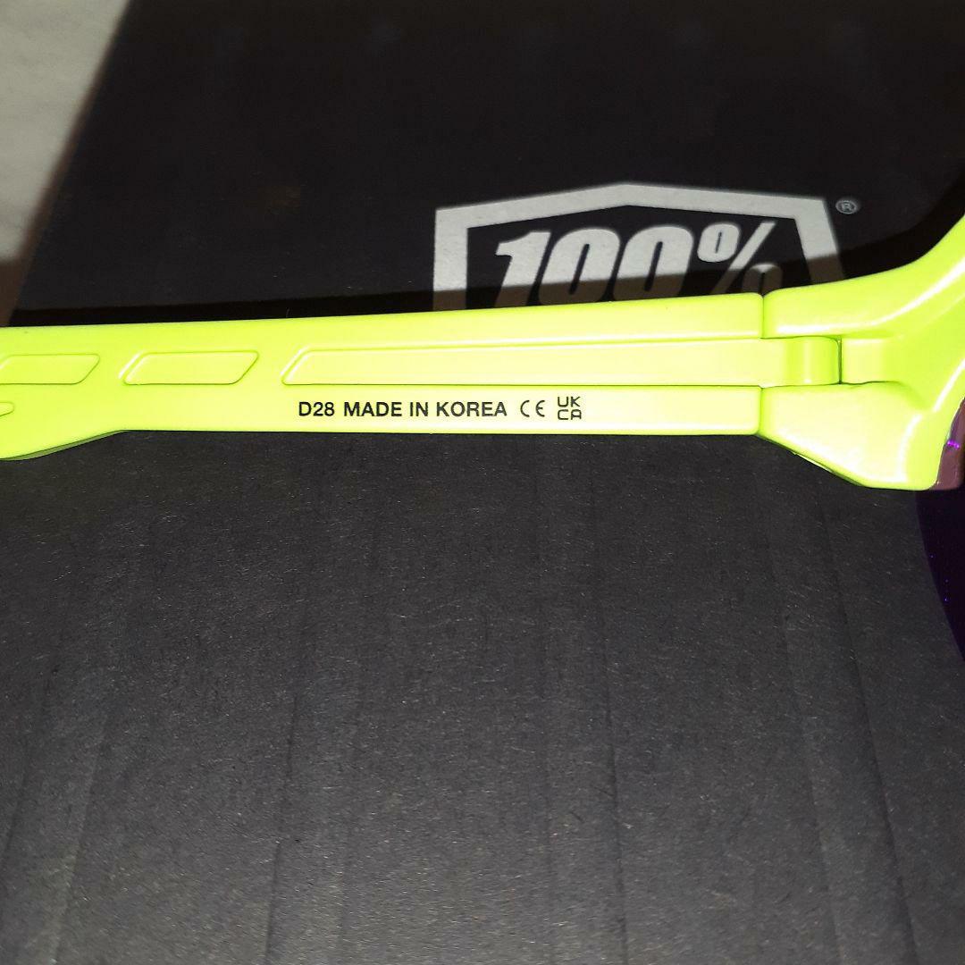 100% S2 ネオンイエロー / パープルレンズ ワンハンドレッド サングラス