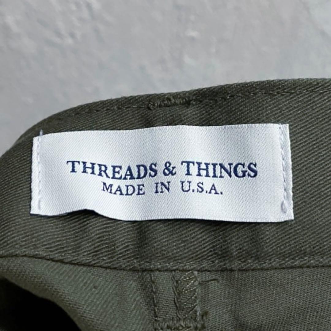 USA製 THREADS&THINGS タックチノ チノパン オリーブ 30