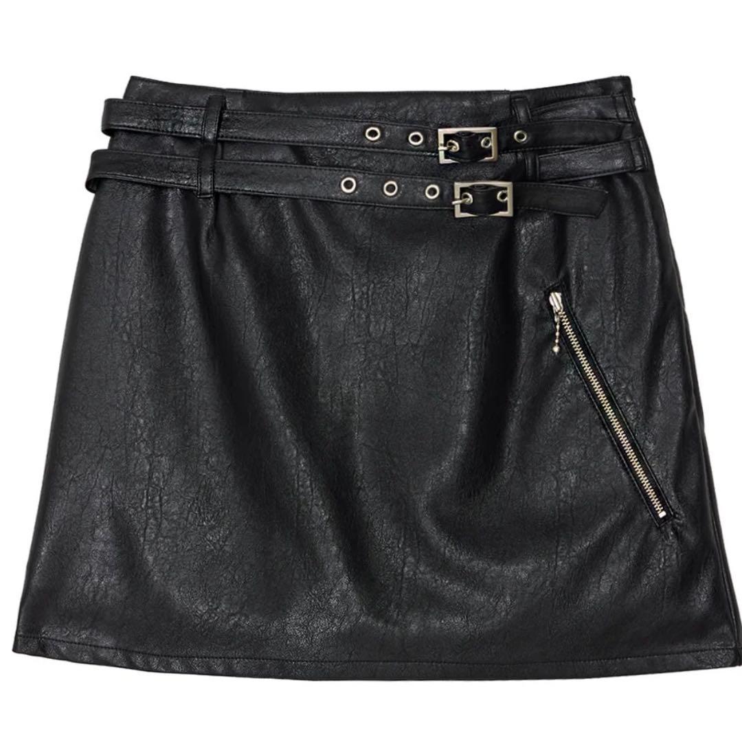 新品AMERI ミニスカSYNTHETIC LEATHER MINI SKIRT