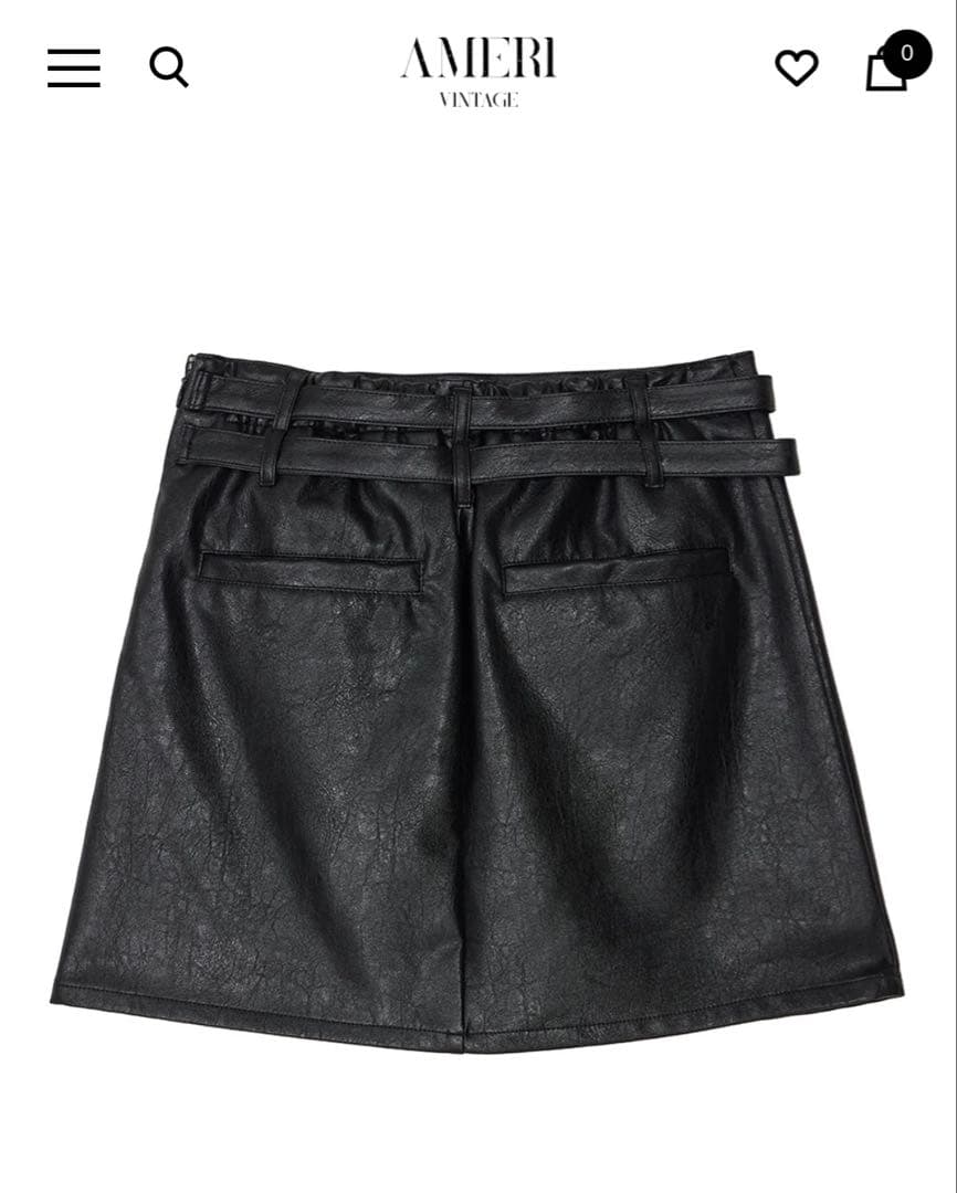 新品AMERI ミニスカSYNTHETIC LEATHER MINI SKIRT