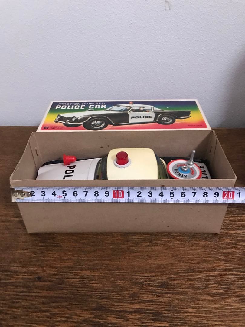 1970's 日本製 POLICE CAR 玩具 ブリキ パトカー 箱付き ST
