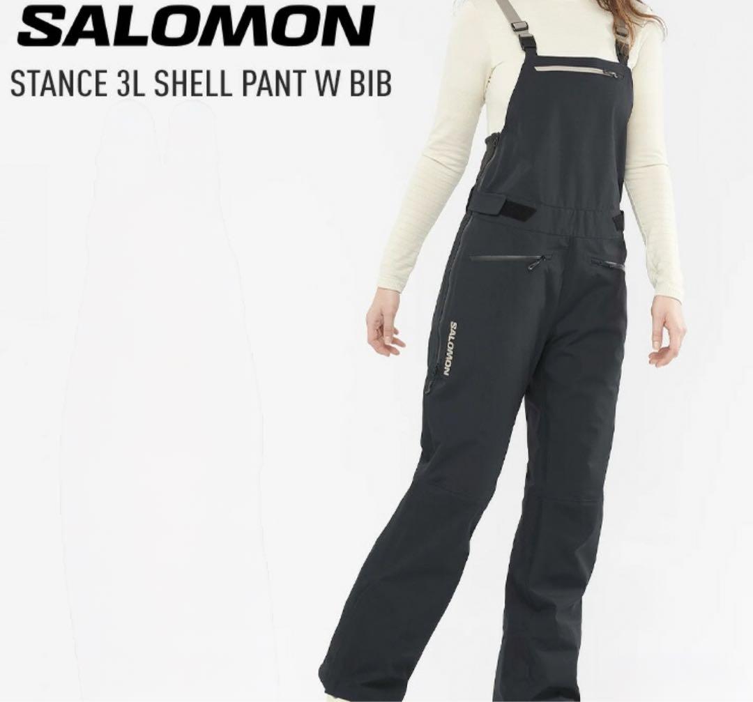 週末SALE！salomonサロモン★スノーウェアレディースL 黒×ベージュ