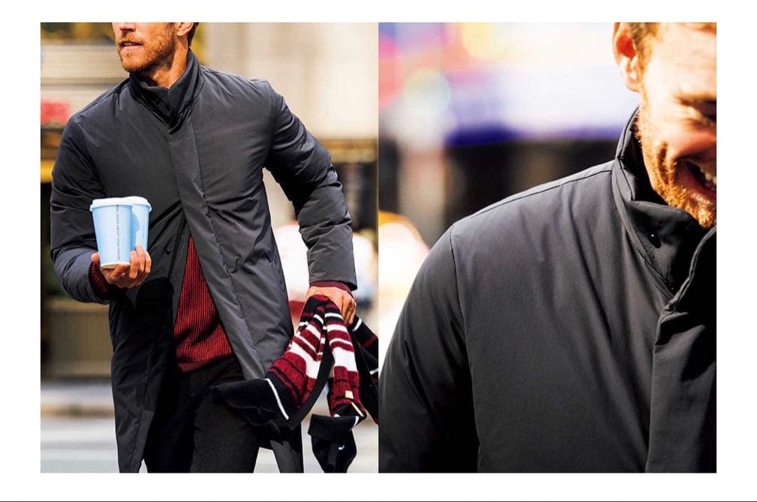 Theoryメンズ高級ダウンコートXSビジネス軽量Safari掲載