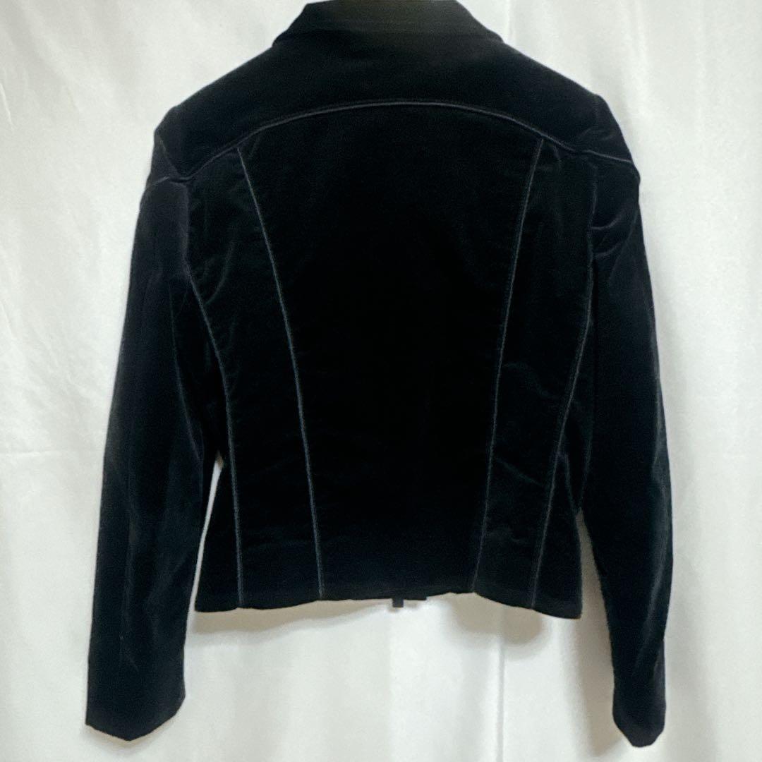 GUCCI グッチ ベロア ジャケット ブラック GG裏地 チェーン付 40