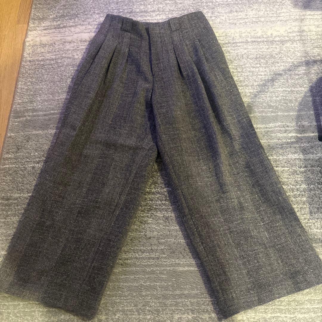 パンツ WOOL LINEN OXFORD BAGS