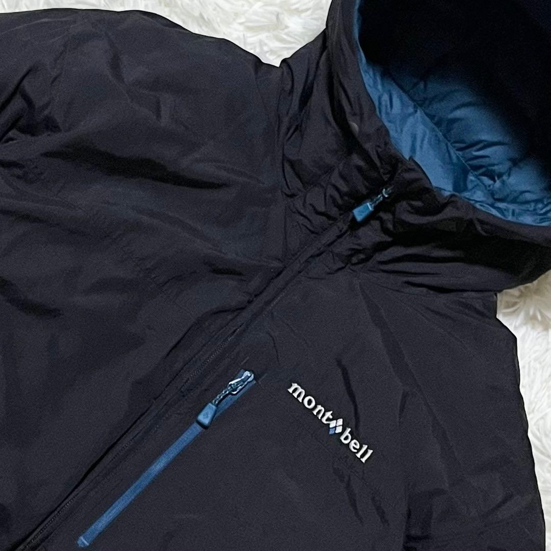 モンベル コロラドパーカ リバーシブルダウン メンズS ブラック×ブルー