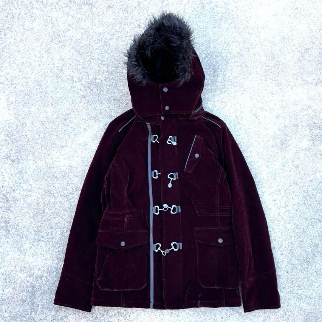 semantic design ベロア ファーダッフル ボルドー お兄系