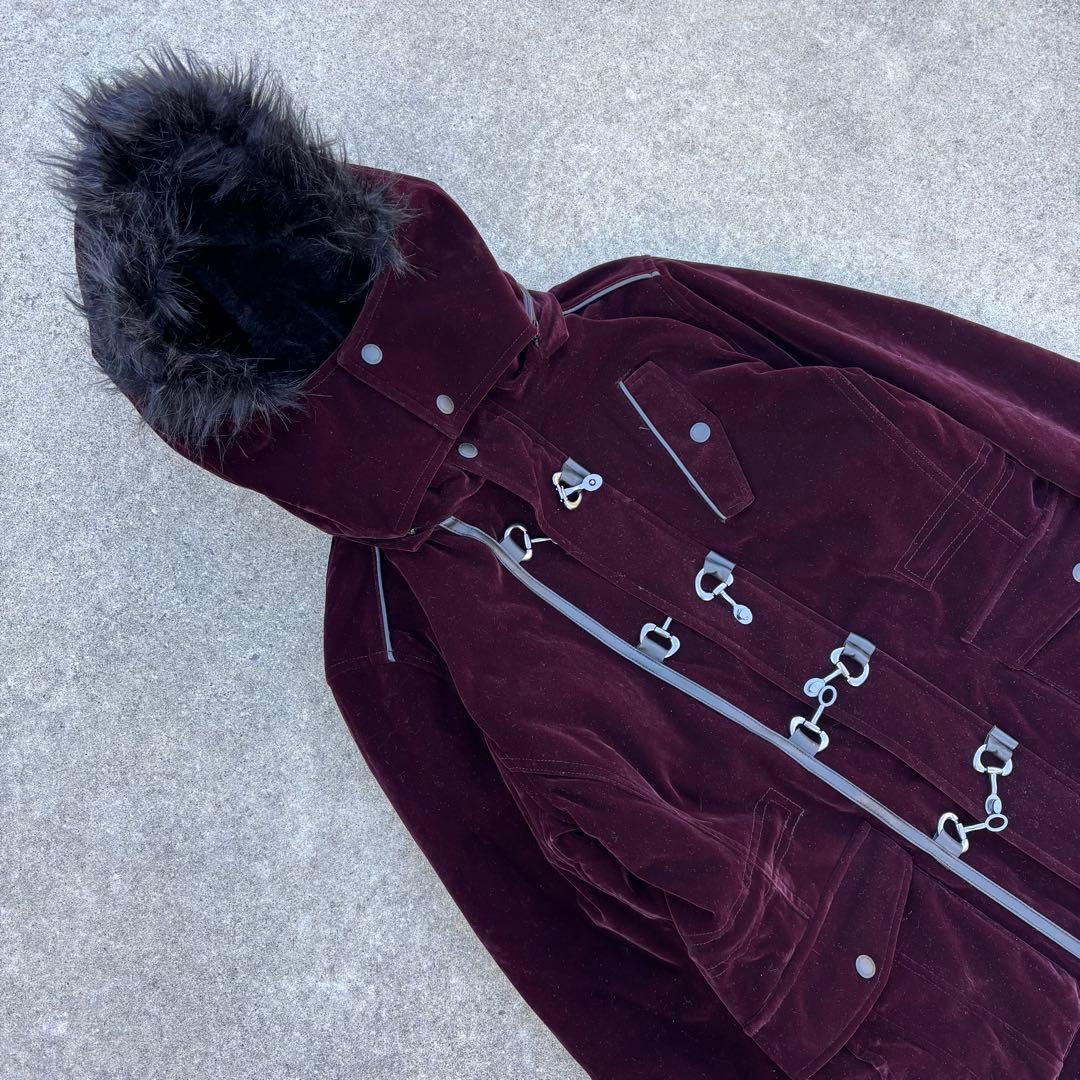 semantic design ベロア ファーダッフル ボルドー お兄系