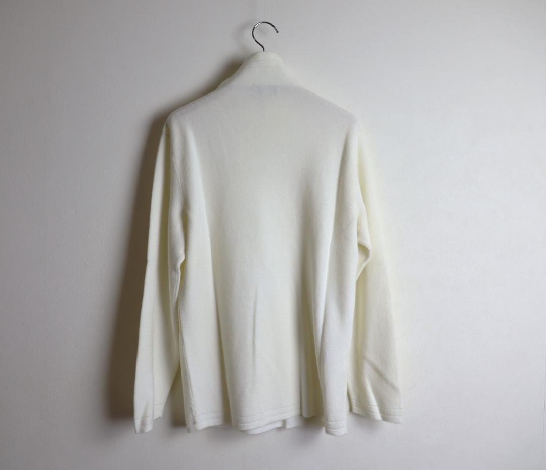 HERMES ホワイト ハーフジップ セーター エルメス S メンズ