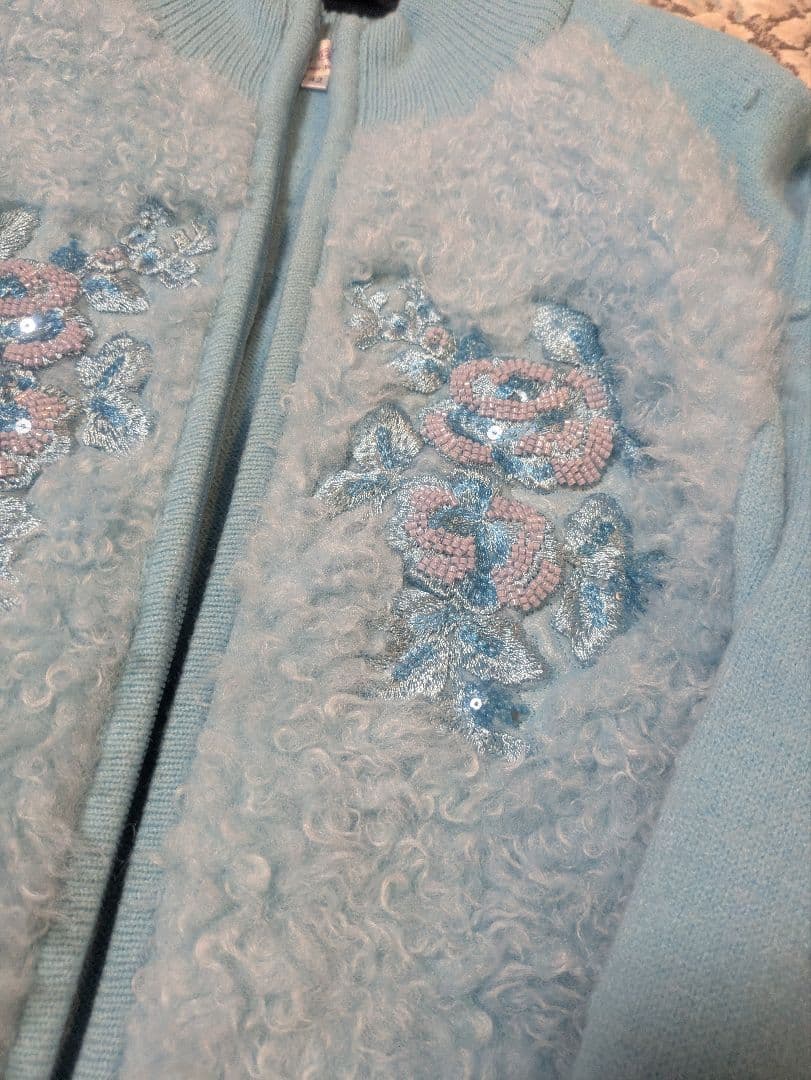 スーパービューティー♡爽やかブルー　ニットコート　42 　新品