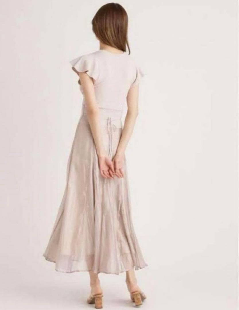 SNIDEL カシュクールニット ドッキングワンピース ドレス ピンクベージュ