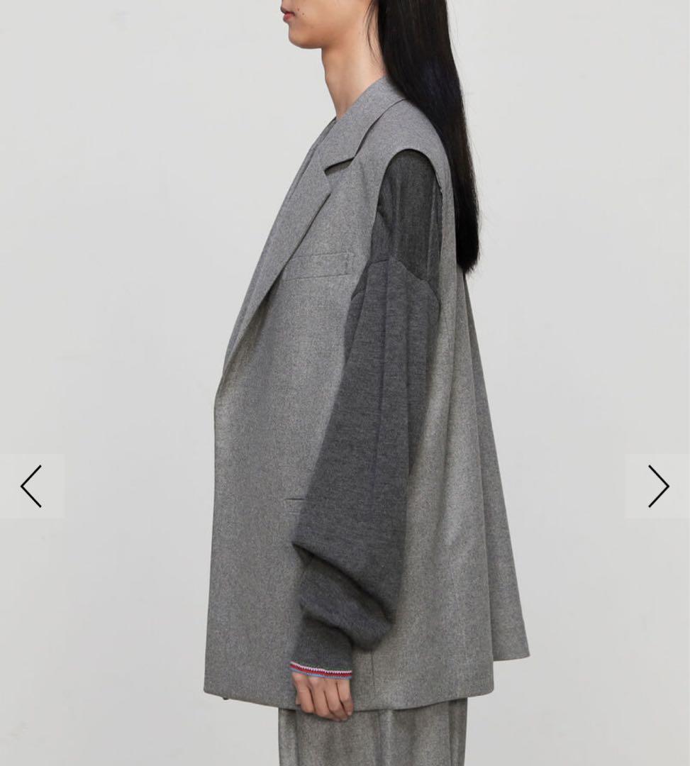 定価99000円　TOMORROWLAND .B ウールフラノ テーラードジレ