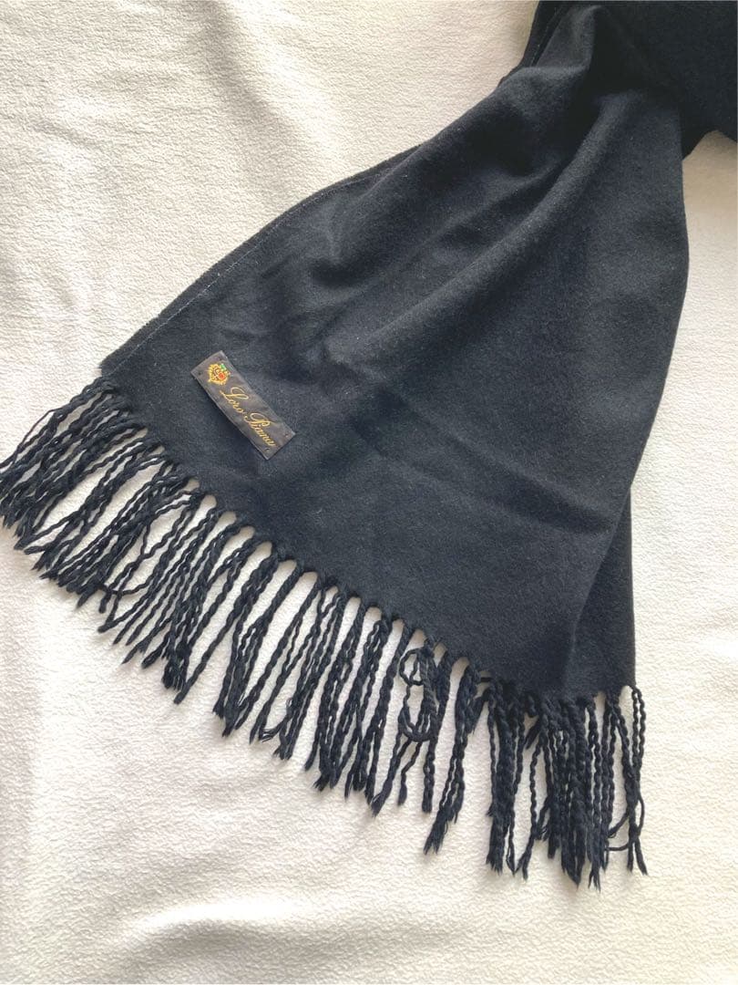 ロロピアーナ　カシミヤ100 大判ストール　マフラー　ブラック　美品